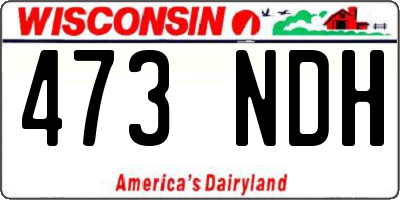 WI license plate 473NDH