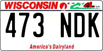 WI license plate 473NDK