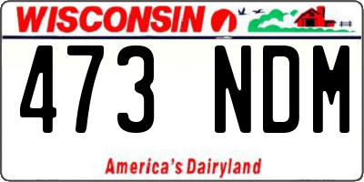 WI license plate 473NDM