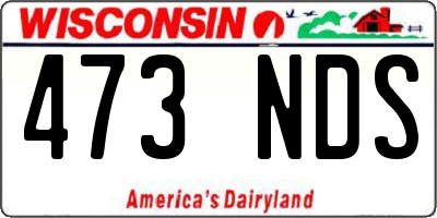 WI license plate 473NDS