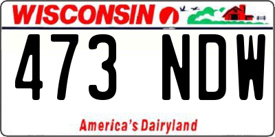 WI license plate 473NDW