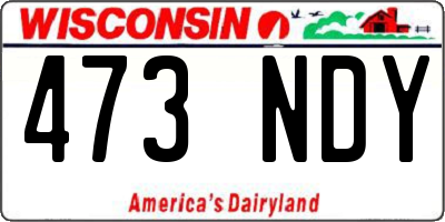 WI license plate 473NDY