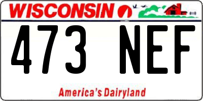 WI license plate 473NEF