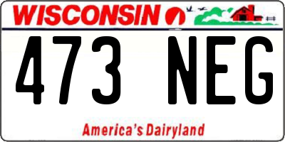 WI license plate 473NEG