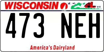 WI license plate 473NEH