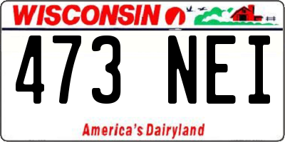 WI license plate 473NEI