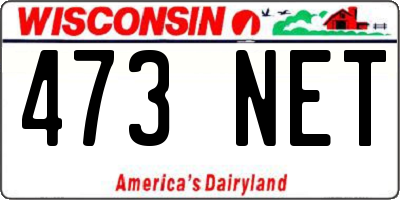 WI license plate 473NET