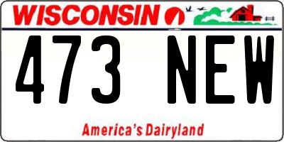 WI license plate 473NEW