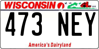 WI license plate 473NEY