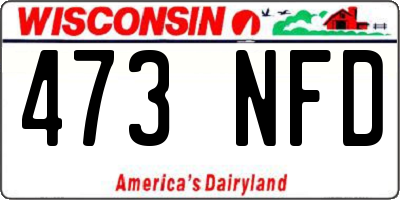WI license plate 473NFD