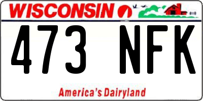 WI license plate 473NFK