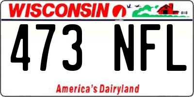 WI license plate 473NFL