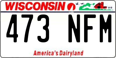 WI license plate 473NFM