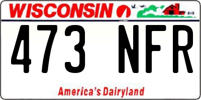 WI license plate 473NFR