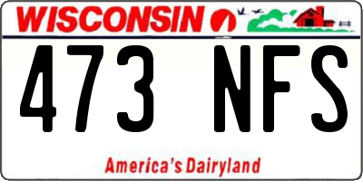 WI license plate 473NFS