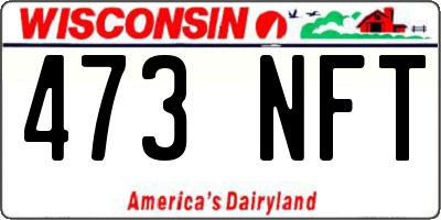 WI license plate 473NFT