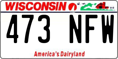 WI license plate 473NFW