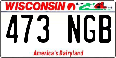 WI license plate 473NGB