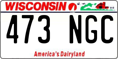 WI license plate 473NGC