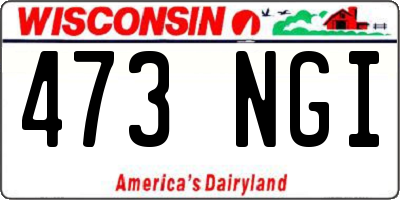 WI license plate 473NGI