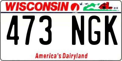 WI license plate 473NGK