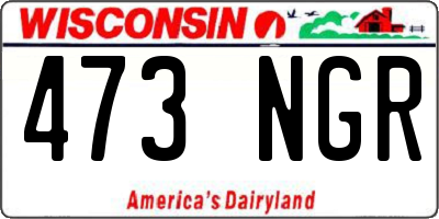 WI license plate 473NGR