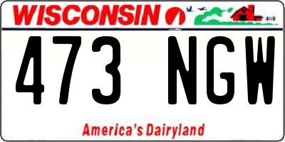 WI license plate 473NGW
