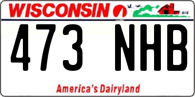 WI license plate 473NHB
