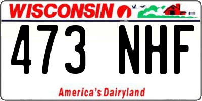 WI license plate 473NHF