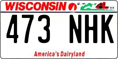 WI license plate 473NHK