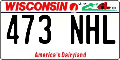 WI license plate 473NHL
