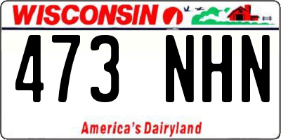 WI license plate 473NHN