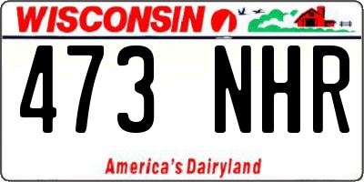 WI license plate 473NHR