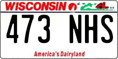 WI license plate 473NHS
