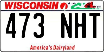 WI license plate 473NHT