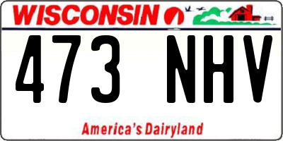 WI license plate 473NHV