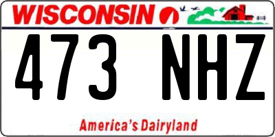 WI license plate 473NHZ