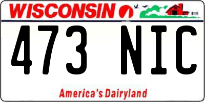 WI license plate 473NIC