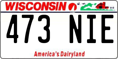 WI license plate 473NIE
