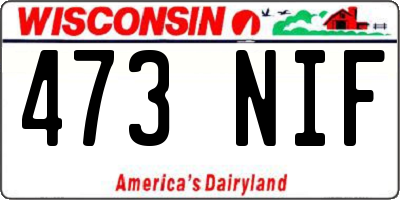 WI license plate 473NIF