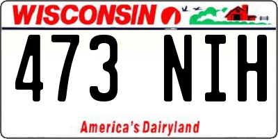 WI license plate 473NIH