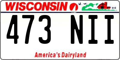 WI license plate 473NII