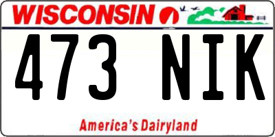 WI license plate 473NIK