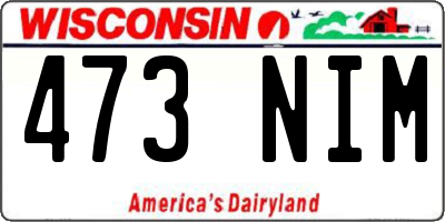 WI license plate 473NIM