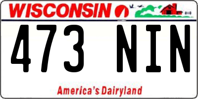 WI license plate 473NIN