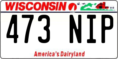 WI license plate 473NIP