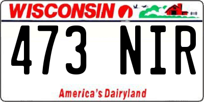 WI license plate 473NIR