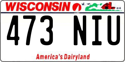 WI license plate 473NIU