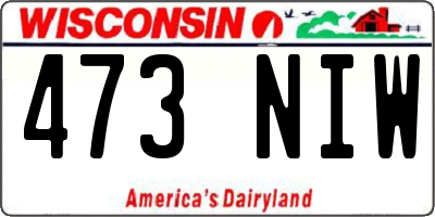 WI license plate 473NIW