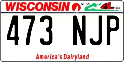WI license plate 473NJP